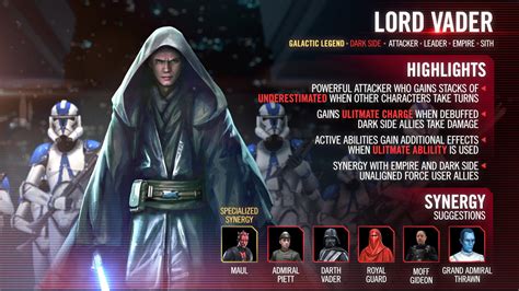 swgoh lord vader squads.